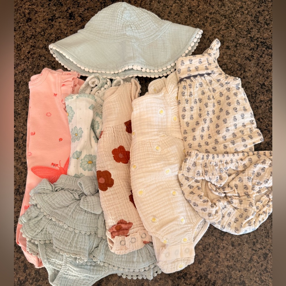 5 piece girls summer bundle size 0-3